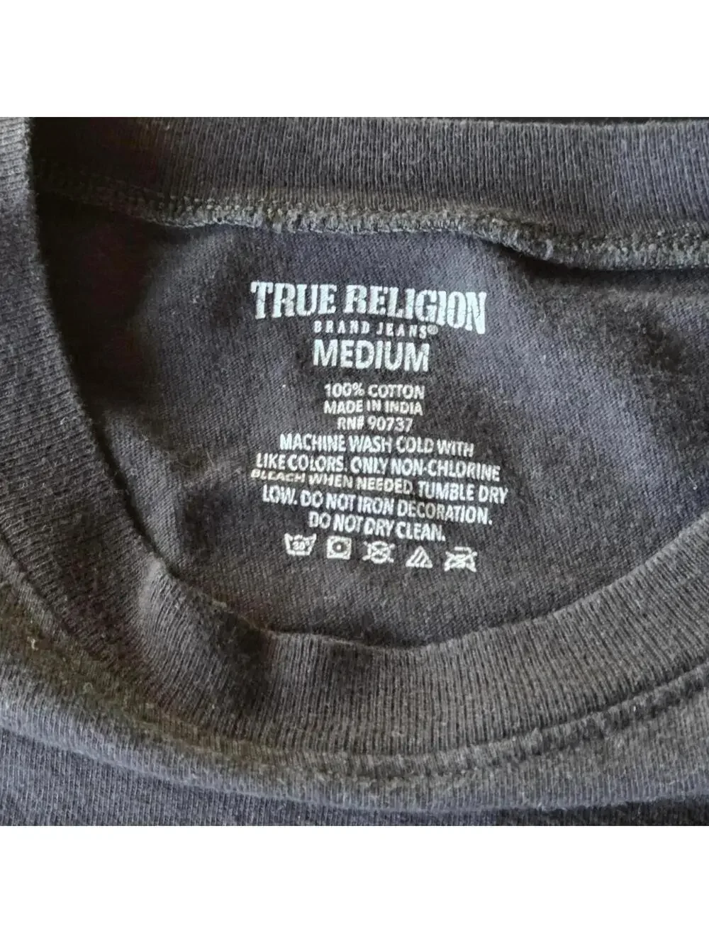 True Religion Men's Black and Navy Tshirt